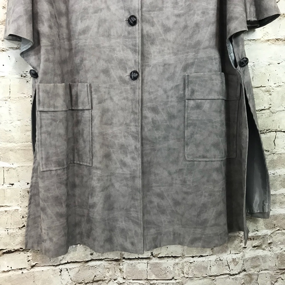 VINTAGE A Jacs Cotton Cape Lined Jacket button open sides - Picture 3 of 8